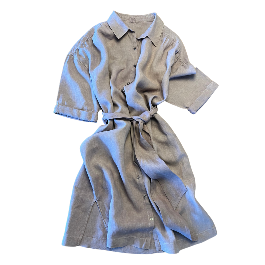 Upcycled Linen Shirt Dress